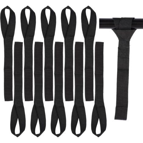 10 Pieces Soft Buckle Lashing Straps, 29.5 x 2.5 cm Motorcycle Handlebar Strap, for Motorcycles, Bicycles, Cars, for Transporting and Securing Cargo and Motorcycle Cargo (Black) (1/5)