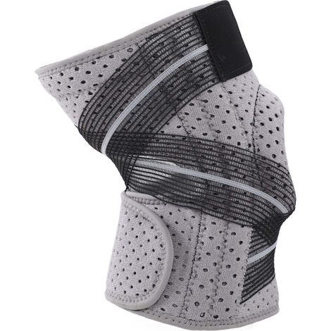 Kniebandage mit Silikongel-Patellapolstern, verstellbare Kompressionsmanschette für Radfahren, Basketball und Laufen (1/5)