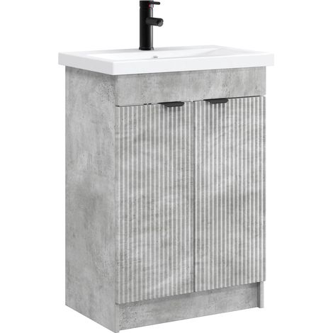 Bathroom Furniture Set Concrete Grey 56 x 37.5 x 81 cm vidaXL