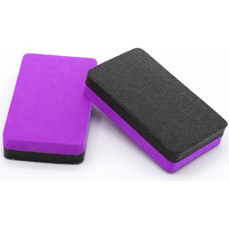 Estropajo de arcilla cuadrado de rayas violeta (1/5)