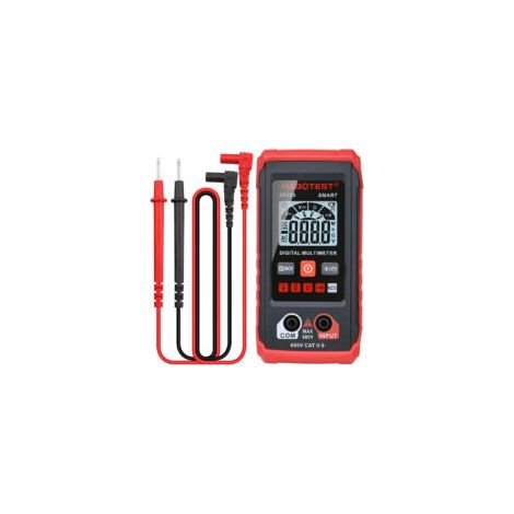 Multímetro digital HT-123, 2000 mediciones inteligentes, voltímetro de rango automático, función de voltaje sin contacto, comprobador de voltaje, mide voltaje CA/CC, resistencia y continuidad - Crezuo