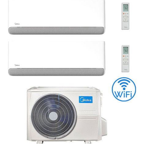 Climatizzatore Condizionatore Midea Breezeless-E Wifi R32 Dual Split 9000 + 9000 BTU con U.E. M2OE-18HFN8-Q INVERTER Classe A++/A+ (1/2)