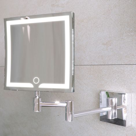 RAK Demeter Square LED 3x Magnifying Mirror with Switch 264mm H x 200mm W Illuminated (1/5)
