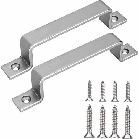 [NEVER USED] 2 pieces 200mm barn door handle sliding door handle industrial style door handles with screws for door shed garage wardrobe