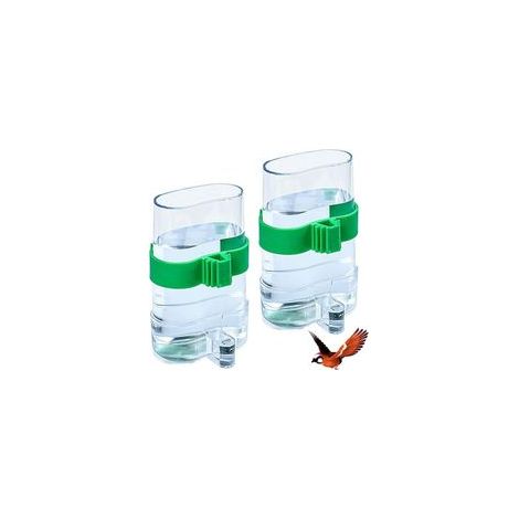 Bouteille d'eau en Cage à Oiseaux, 2 Pièce Oiseaux Mangeoires Eau Automatique, Distributeur d'eau Transparent pour Oiseaux, Abreuvoir Automatique (1/5)