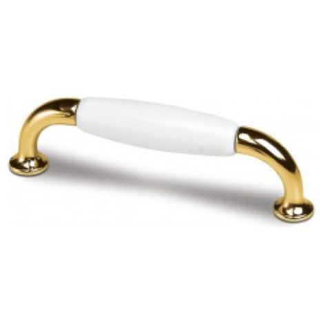 Poignée Vlak 9700 - talla Blanc/Or brillant. 110x14x31mm. Entraxe 96mm.