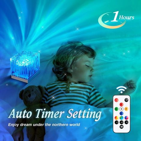 Proiettore di stelle a LED con telecomando, proiettore di aurora boreale RGB 3D, 18 modalità di illuminazione e regolazione continua della luminosità (1/4)