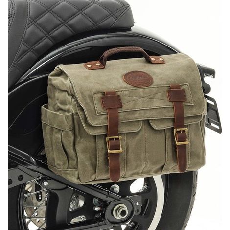 Sacoche Cavalière Laterale moto Canvas avec sac interieur CV1 army green