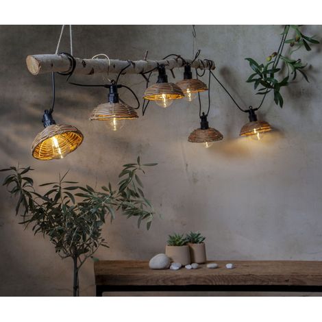 LED Outdoor-Lichterkette ,Cesta Light', Wasserhyazinthen-Optik, Netzbetrieb, natur, 350cm