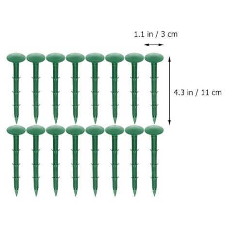 150pièces Piquets Jardin Plastique Vert Piquets Sol Résistants et Polyvalents pour Fixation Tentes Paillage et Toiles Désherbage (1/5)