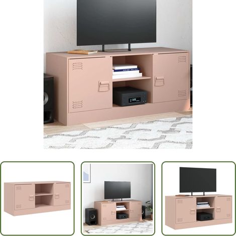vidaXL TV-Schrank Stahl - TV-Schrank Rosa 99x39x44 cm Stahl (1/5)