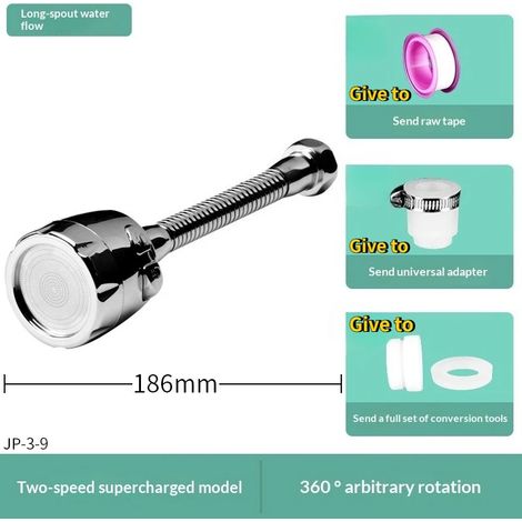 (C) Robinet de cuisine avec pommeau de douche anti-éclaboussures, aérateur pressurisé économe en eau, robinet pour lave-vaisselle, aérateur rotatif universel (1/5)