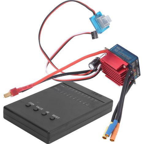 Carte de programmation ESC sans balais 35A, kit de contrôle de vitesse électrique compatible avec les voitures RC 1/14 et 1/16 (1/5)