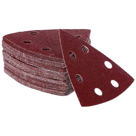 50 Pièces Delta-Triangles Ponçage Papier Abrasif Pour Ponceuse 93 x 93 x 93 mm Papier Ponceuse Triangulaire 60 Grain Disques Abrasifs pour Ponceuses