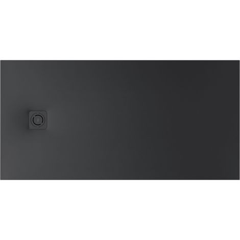 Receveur de douche extra plat en Stonex® Terran-N+Grille Twist - 1600x900mm - Noir (1/2)