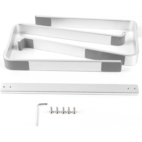 Support d'ordinateur portable ergonomique en alliage d'aluminium, plateau de refroidissement pour bureau, design argenté.