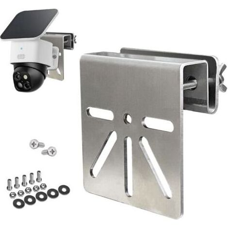 Support de gouttière en acier inoxydable pour Eufy Security SoloCam S340, support de caméra de sécurité solaire, vis antirouille, installation sans perçage, compatible avec caméras IP PTZ (1/4)