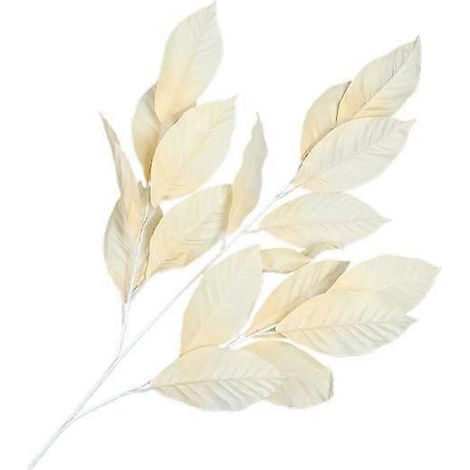 Feuille artificielle en caoutchouc, forme de feuille, pour décoration de mariage ou de composition florale.Champagne (1/5)