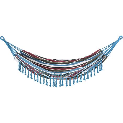 Hamaca Double Portátil Algodón 285x150 cm Bolsa Transporte Carga 120 kg (1/5)