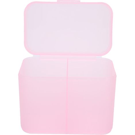 Boîte de rangement pour nail art à 2 compartiments, pour dissolvant à vernis à ongles, rose. (1/5)