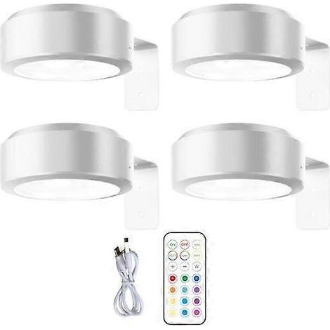 Kabellose Wandleuchte mit Fernbedienung, dimmbar, batteriebetrieben, einstellbare 13-Farben-RGB-Beleuchtung – Perfektes Weiß
