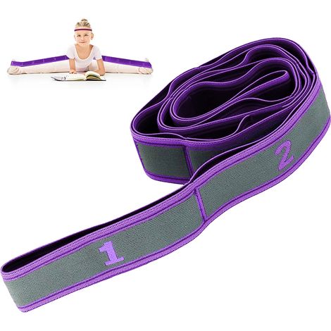 Sangle De Yoga - Sangle D'étirement Avec Anneaux - Pour Étirements, Rééducation Et Danse - 250 Cm × 5 Cm - 1 Pièce (1/5)