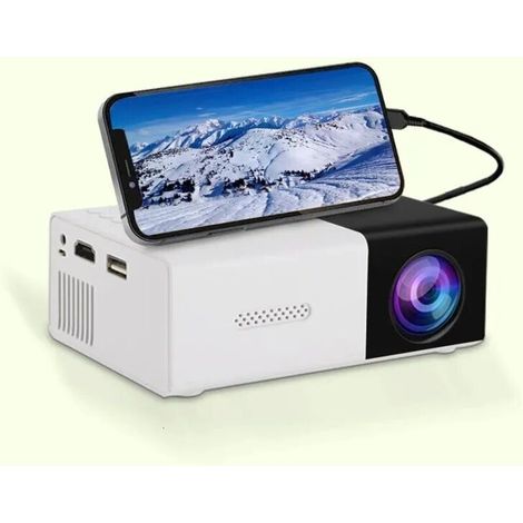 Mini projecteur YG300, projecteur de films portable Full HD 1080p à faible bruit pour home cinéma, projecteur vidéo compatible avec ordinateur portable/DVD/téléphone/HDMI/clé USB/jeux/PC/audio, intéri