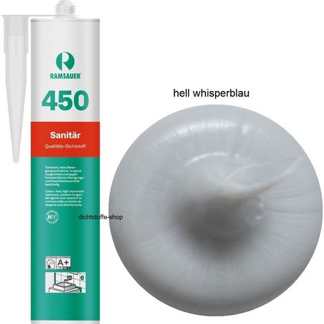 Ramsauer 450 Sanitär Silikon Fugen Dichtstoff 310ml Kartusche hell whisperblau