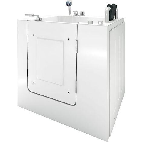 Sitzwanne Whirlpool Badewanne mit Tür S02WP-A-R 78x100cm (1/5)