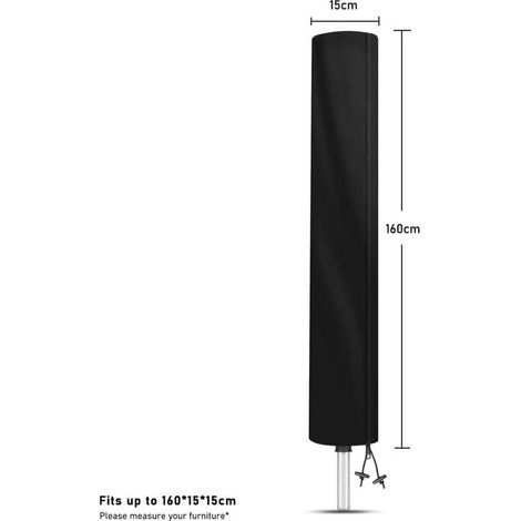 Housse Sechoir Parapluie Imperméable. Housse Sechoir pour Brabantia à Linge avec Fermeture Eclair. 210D Oxford Coupe-Vent Housse Etendoir Parapluie à Linge(160x15x15cm) (1/5)