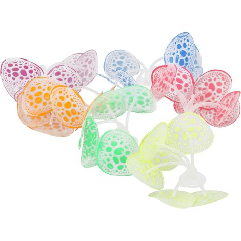 Décorations pour aquarium : corail, aquarium à poissons, plantes artificielles fluorescentes en silicone (1/5)