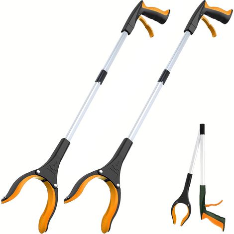 Greifzange und Reichweitenhilfe – 81 cm extra lange, faltbare Greifzange und Reichweitenhilfe – Robuste Hebehilfe, für Senioren, Mülltonnen (1/5)
