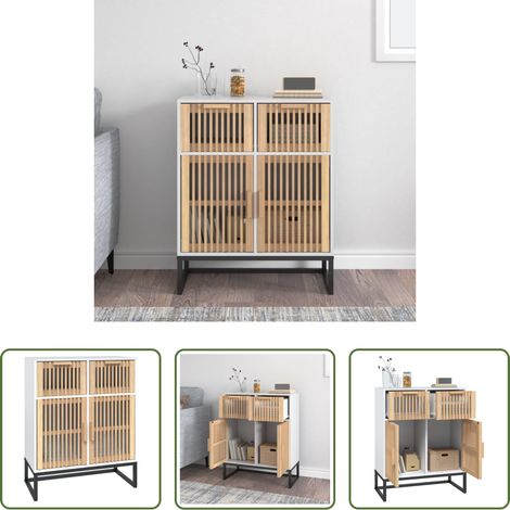 Weiß - Sideboard Weiß 60x30x75 cm Holzwerkstoff (1/5)