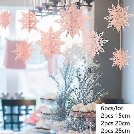 Guirlande de flocons de neige artificiels 3D en papier, décorations de Noël pour la maison. (1/5)
