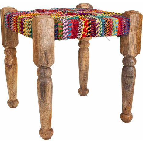 Taburete de cuerda trenzada 38x38x38