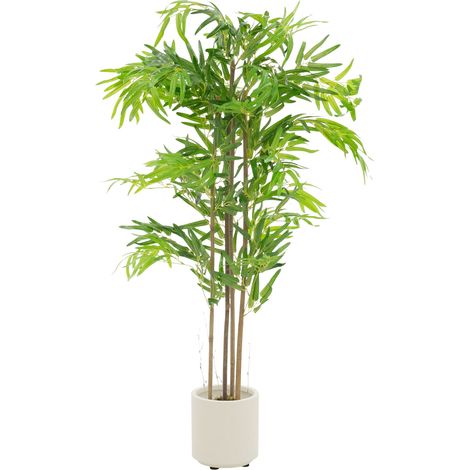 ML-Design Bambù Artificiale 120 cm Piante Artificiali di Grandi Dimensioni Pianta Finta con Tronco di Legno Vero Albero Artificiale Come Vero decorazione in Vaso per Interni ed Esterni per Ufficio