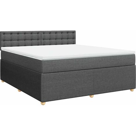 Maison Exclusive - Giroletto a Molle con Materasso Grigio Scuro 180x200 cm Tessuto (1/5)