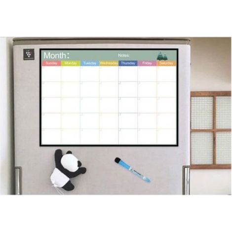 Tableau blanc magnétique A3 pour agenda mensuel, aimant pour réfrigérateur, tableau d'affichage pour messages hebdomadaires (1/4)
