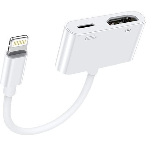 LAN-HDMI-Adapter für iPhone an Fernseher, [Apple MFi-zertifiziert] 1080p Lightning Digital-AV-Adapter, Plug-and-Play-HDMI-Anschluss mit Bildschirmsynchronisation für iPhone und iPad, kompatibel mit al (1/5)