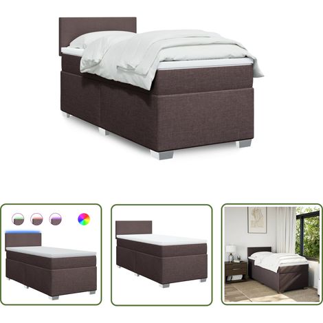 The Living Store Boxspringbett mit Matratze Dunkelbraun 100x200 cm Stoff - Boxspringbett - Doppelbett - Bettenrahmen - Schlafsystem - Liegekomfort (1/5)