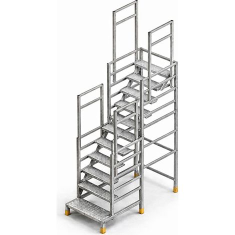 Scala 1 piano - Altezza raggiungibile 2.30 a 2.60m - Parapetto - 858000/I-GC
