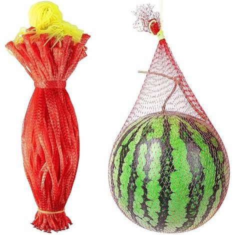 Set di 50 reti per anguria da giardino - Amaca per melone - Riutilizzabile - Sacchetti sospesi per sostenere la frutta - Rete per melone con coulisse - Griglia spessa per melone da giardino (1/5)