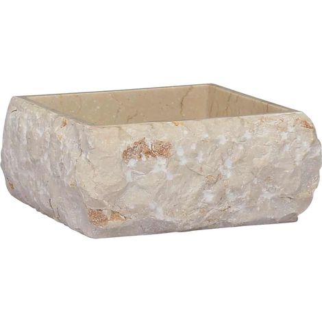 Vidaxl – Sink cream marble countertop basin 30x30x13 cm – Elegant design for modern bathrooms – Easy to clean – Drain hole diameter 4.5 cm (1/5)