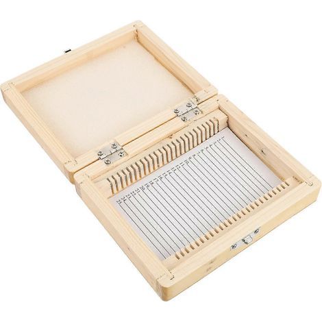 Étui en bois pour spécimens, boîte de rangement coulissante pour microscope, coffret de rangement en bois-13x10.5cm (1/4)