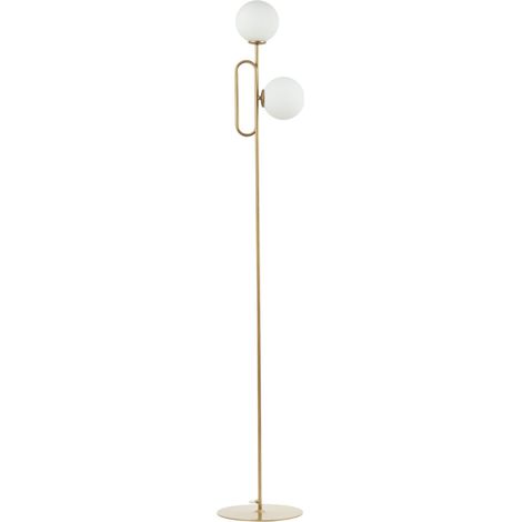 Lampada da terra oro Tes, 2 sfere opale, 2xG9 12W Sigma (1/2)