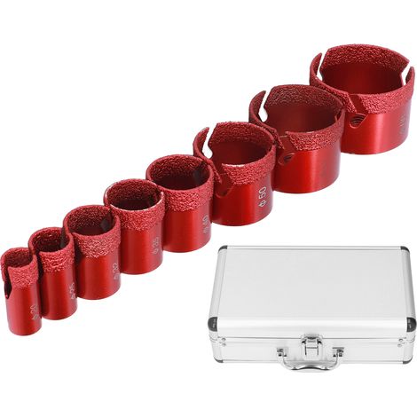 Kit de 8 Scies Cloches Diamantées M14 - Tailles 6-68mm, pour Marbre, Verre, Céramique, avec Tige Hexagonale