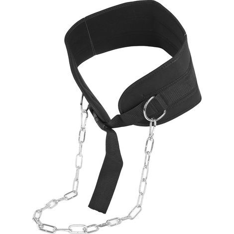 Ceinture de lestage réglable ultra-résistante avec chaîne et mousqueton pour dips, tractions et exercices d'haltérophilie (1/5)