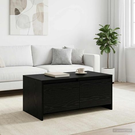 vidaXL Tavolino da salotto Rovere Nero 90 x 50 x 41.5 cm