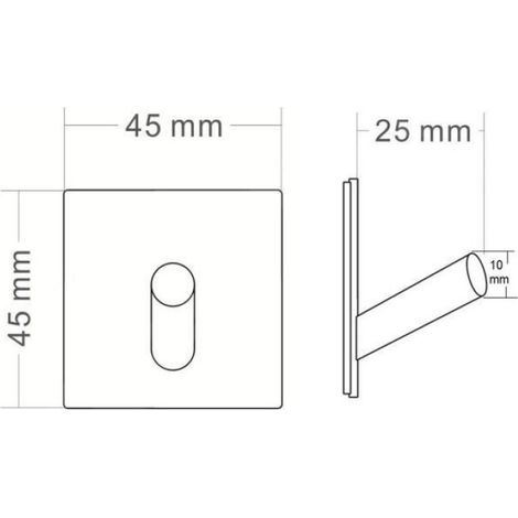 Crochet Autocollant - Acier Inoxydable Brossé - Pour Porte Placard Cuisine Salle De Bain - 1 Pièce (1/2)