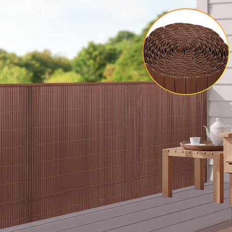 SWANEW Canisse in PVC, schermo da giardino, piscine, recinzione in PVC resistente ai raggi UV Marrone 140 x 800cm (1/5)